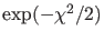 $\exp(-\chi^{2}/2)$