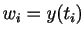 $w_i = y(t_i)$
